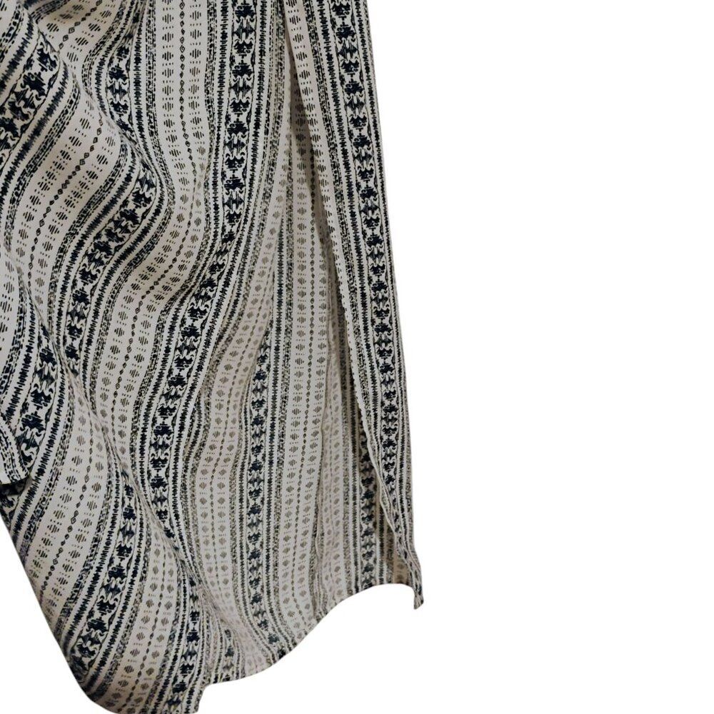 Daniel Rainn Dress Maxi High Neck Thin Straps Slit Chiffon Navy White Lined M - Picture 7 of 11